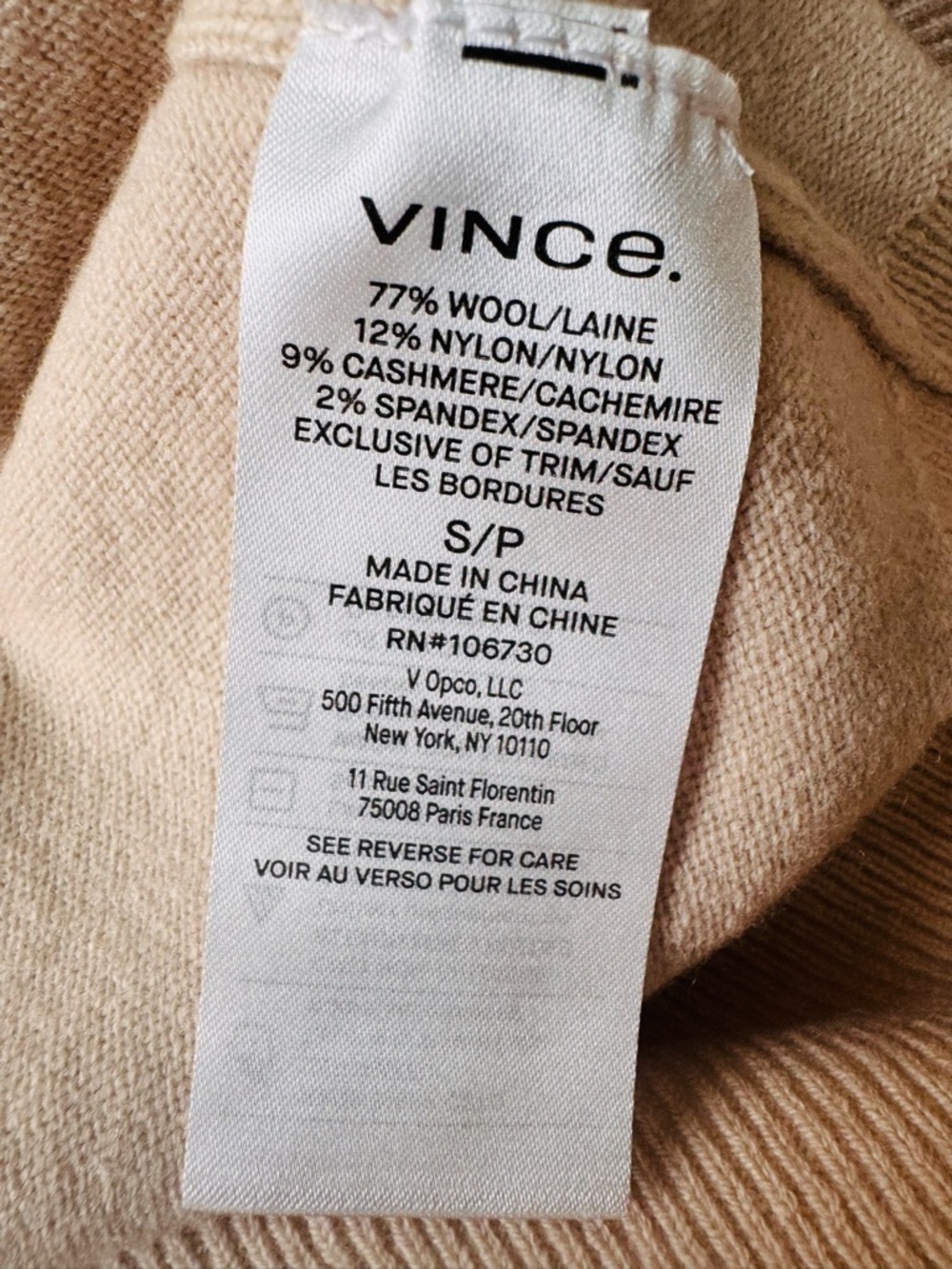 Vince Beige Cashmere Wool Cardigan Sweater size S - Picture 6 of 9